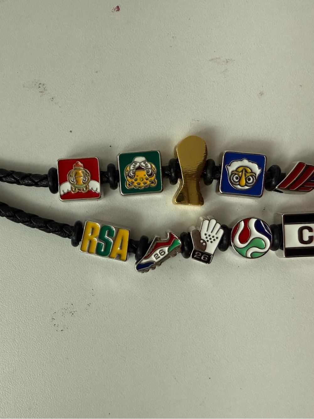 FIFA official Charm Braided Leather Bracelet - Multicolor Enamel Icons - Picture 12 of 14